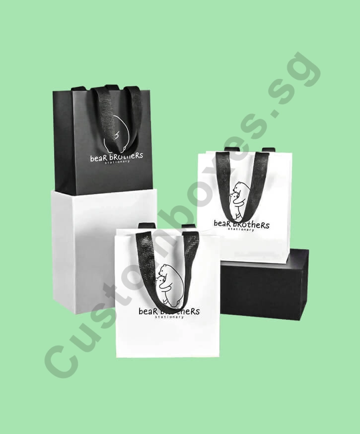 Custom Luxury Paper Bags with Embedded Handles Singapore